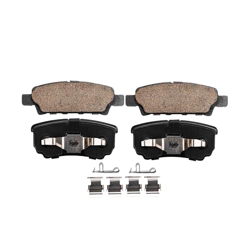 Image of Detroit Axle - Rear Brake Pads for Chrysler Sebring 200 Dodge Avenger Caliber Jeep Compass Patriot Mitsubishi Lancer Outlander, Ceramic Brake Pads w /Hardware Replacement