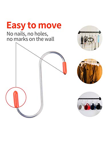 Newfamily 40 Pack S Hooks Stainless Steel For Hanging,Heavy Duty S Shaped Hooks For Hanging Clothes, Metal Hooks For Kitchen,Wardrobe,Work Shop,Bathroom,Garden,Office #TOP4