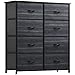 Produktbild YITAHOME Kommode, 8 Stoffschubladen mit Griffen, Aufbewahrungsschrank, Schubladenschrank, Schrank, Metallgestell, stoffkommode für Schlafzimmer, für Wohnzimmer, Flur, Büro, Schwarze Holzmaserung