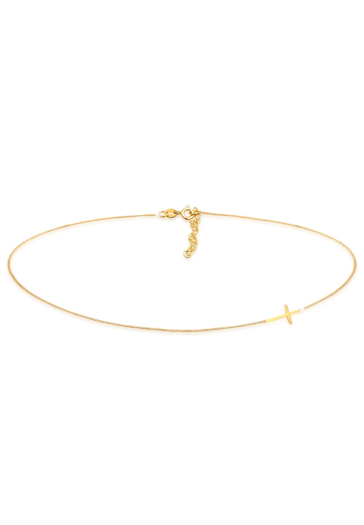 Elli Collares Mujeres Gargantilla Cruz Básica Tendencia Blogger en Plata de Ley 925