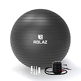 ROLAZ Gymnastikball Yoga Stabilitätsball Frauen Schwangerschaft Geburt Bürostuhl Ball für Fitness Workout Balance 65 cm schwarz