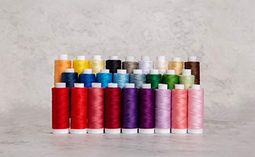 Connecting Threads 100% Cotton Essential Thread Set - 26 Spools 220 Yards Each with Carrier - Thumbnail 2