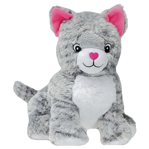 Pelucho - Peluche Bouillotte Déhoussable - Bien-Être, Chaleur et Douceur - Micro-Ondable - Grains de Blé et Fleurs de Lavande - Fabriquée en France - Chat