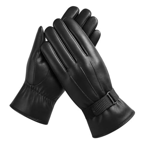Image of TLN Genuine Leather Gloves for Men | Premium Soft Driving, Biking & Winter Gloves, Warm, Stylish & Durable Hand Gloves for Outdoor & Daily Use