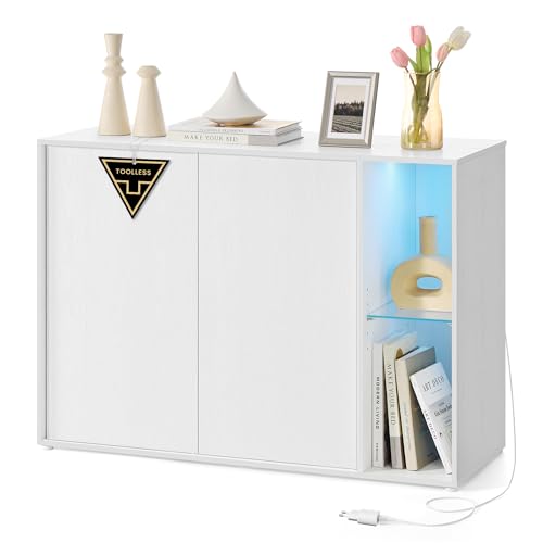SONGMICS HOME Sideboard, Toolless-Technologie, superschnelle werkzeuglose...