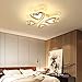 Produktbild QLIGHA LED Ceiling Lampe romantische Herzformel Acryl mit Fernbedienung White Bedroom Study Ceiling montierte Leuchtleuchtung,Dimming,L72×W66×H12cm_68W
