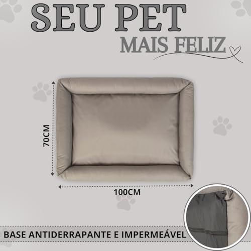 Cama Para Pet Porte Grande Gigante Fundo Impermeável Lavável (Cinza)