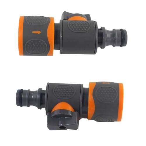 Xiciki 2PCS Quick Release in Line Shut Off Valve, Garden Hose Pipe Shut Off Valve, Quick-Release Hose Connectors and Fittings, On/Off Valve Adapter for Garden Hose Pipe
