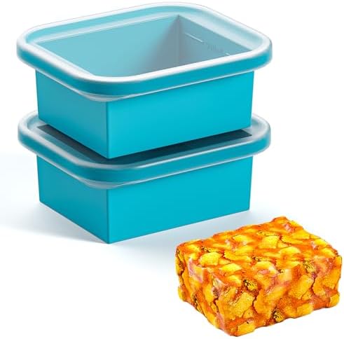Bangp 2 Cup Silicone Freezer Trays with Lid,2 Pack,Thermally Insu...