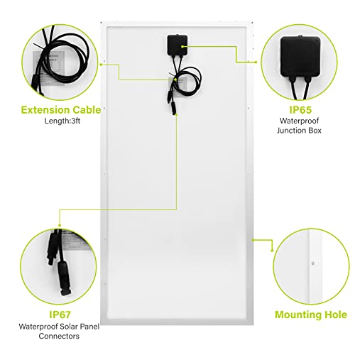 Newpowa 9Bb 200W 24V Monocrystalline 200 Watt 24Volt Solar Panel Designed For 24V Charge System Off Grid, High Efficiency Mono Module Rv Marine Boat Off Grid #TOP3