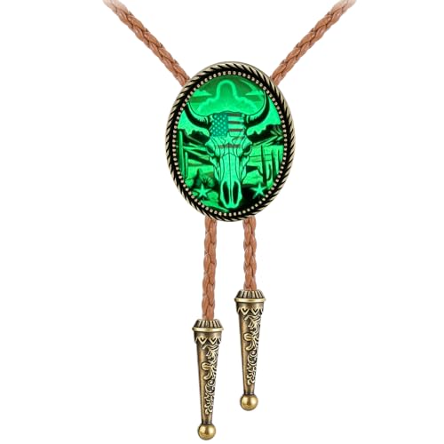 Image of Jeilwiy Bolo Tie for Men Western Cowboy Gothic Bolo Tie Necklace Halloween