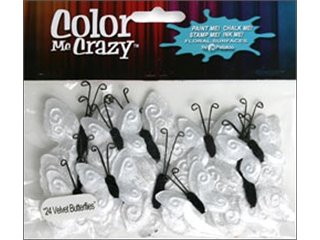 24 Piezas Color Me Crazy Mariposas de Terciopelo Valor