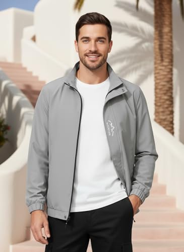 Image of Celary Men's Bomber Jacket | Lightweight Casual Zip-Up Jacket | Stylish Slim Fit Outerwear for All Seasons
