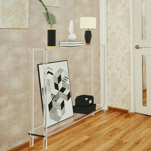 30% Off Clear Acrylic Narrow Console Table for Entryway - Image 4