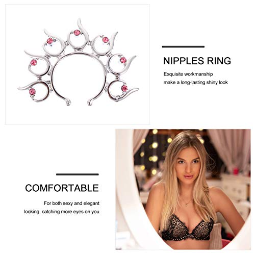 Healifty 4 Peças de Grampo de Mamilo de Mama Clipe de Aço Inoxidável Strass Brinquedos de Estimulaçã