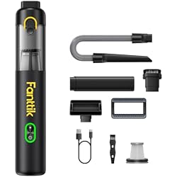 Fanttik V8 Mate Upgraded Cordless Car Vacuum, Portable Mini Vacuum with 13000pa Suction Power, 2 Suction Modes, Type-C Charge, Handheld Vacuum for Car, Small Tasks, Keyboards, Office Desk (Black)