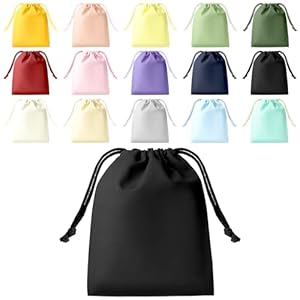 巾着袋 無地 大 【Poco'ce掲載・2枚セット・15色/3サイズ展開】 巾着 無地 インナーバッグ 巾着ポーチ 麻袋 袋 布 弁当箱 小物入れ 体操服入れ 給食袋 モバイルバッテリー ケース サシェ 適用 ラッピング コットンバッグ 着替え袋 アクセサリーポーチ 洗濯袋 収納袋 ポプリ スマホ アクセサリー メイク 化粧品 収納可能 (15黒,L)" 