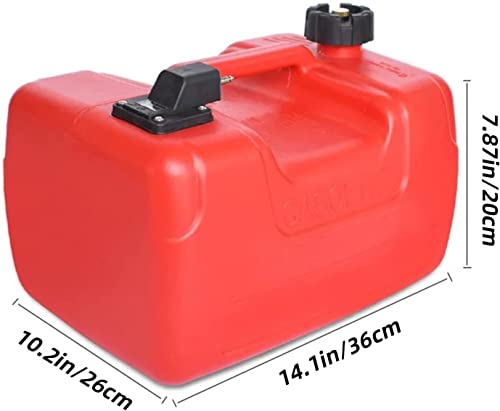 Createshao Boat Fuel Tank 3 Gallon, Marine Outboard Motor Fuel Tank With Hose Connector, Compatible With Kayaks, Small/Large Boats, Inflatables And Canoes- Red #TOP2