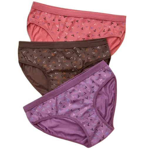 Women's Bikini Panties, Soft Cotton Linen Fabric, Comfortable Everyday Underwear Random Color Design Pack of 3-picture-54