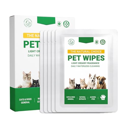 GNAUMORE Toallitas de SPA para Limpieza de Mascotas,Guante de Limpieza para Perros y Gatos,Guantes de Limpieza para Mascotas,Baño Y Aseo De Mascotas，Productos De Limpieza para Perros Y Gatos