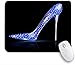 Produktbild Benutzerdefiniertes Büro Mauspad,Girly High Heel Blue Diamond Nieten Schuh auf Black Beauty Woman,Anti-slip Rubber Base Gaming Mouse Pad Mat