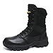 DahWe Men's Tactical Boots with Steel Toe Side Zipper 8 inch Lightweight Comfortable for Military Combat Hiking Logger Riding Motorcycle Law Enforcement Police/8
