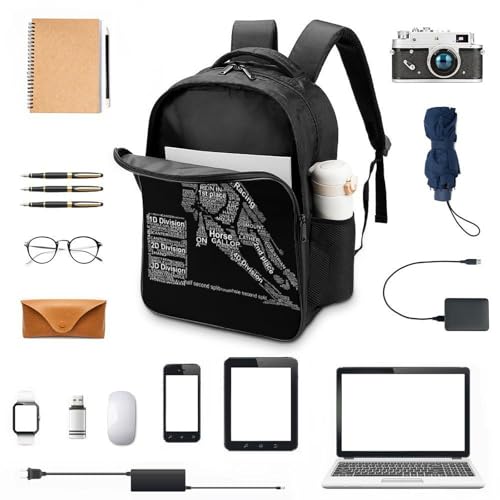 Horserace Barrel Racing Art Double Compartment Large Capacity Backpack Unisex3