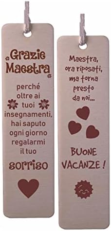 Segnalibro Per Maestra Con Frasi - In Metallo, Con Scatola Regalo, Ideale Per Fine Anno O Occasioni Speciali - Foto 4