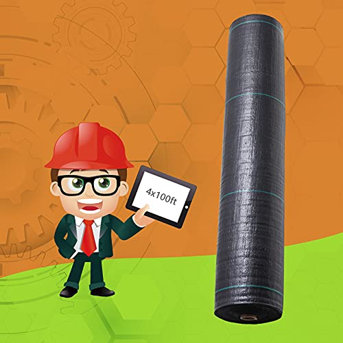 GDNaid 4ft x 100ft Weed Barrier Landscape Fabric 3.2oz Woven Heavy Duty Garden Ground Cover 4-Foot by 100-Foot