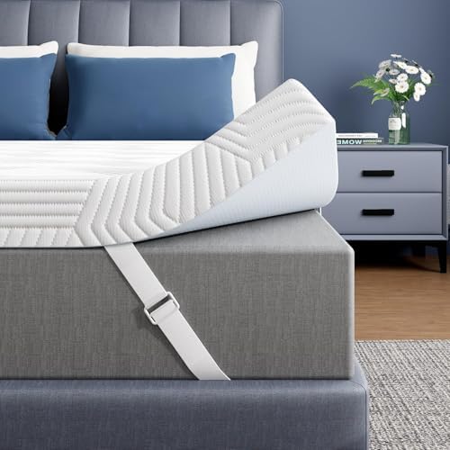 ELEMUSE 3 Inch Gel Memory Foam Mattress Topper Full Size Pressure...