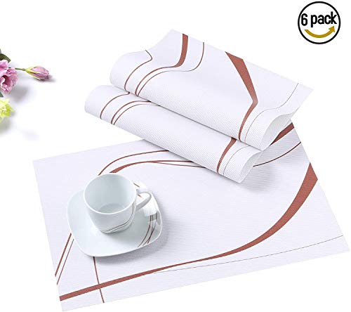 VEWEET, Tafelset serie 'Bonnie', PVC placemat, 6-delige set, tafelmat, placemat voor 6 personen, onderhoudsvriendelijk - Image 3