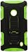 MYBAT Car Armor Kickstand Protector Cover Rubberized for Nokia Lumia 520 - Retail-Packaging - Black/Electric Green