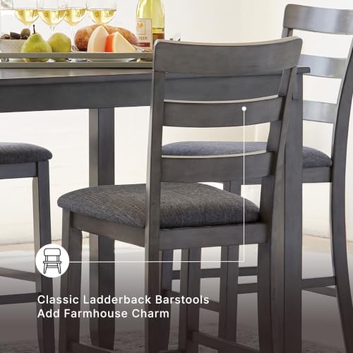 Signature Design by Ashley 6-Piece Dining Table Set with Bench, Gray - image 2