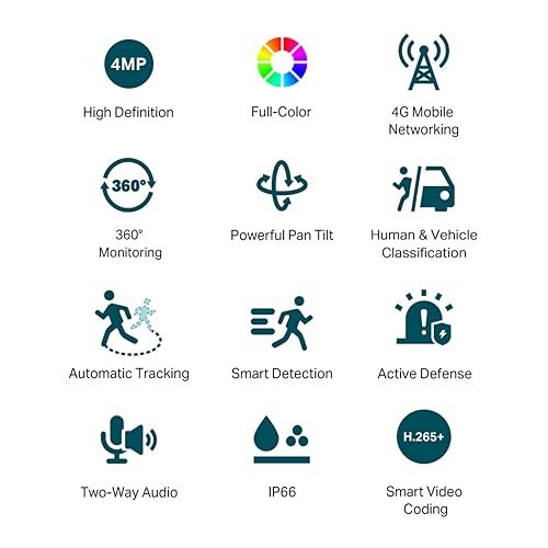 Image of TP-Link VIGI C540-4G 4MP HD Outdoor Full-Color Pan Tilt Network Camera | IP66 Waterproof | 360 Monitoring | Two-Way Audio | H.265+ | 4mm Lens | Remote Management CCTV