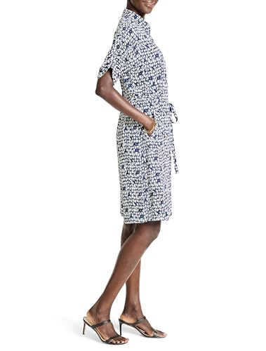 NIC+ZOE Women's Etched Angles Belted Devon Dress2