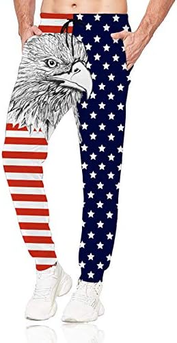 Belovecol USA Flag Eagle Sweatpants for Men American Flag Graphic Pants Athletic Sports Running Pants Lounge Trousers M