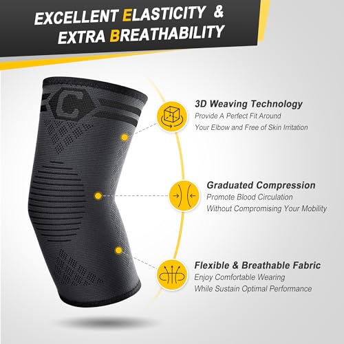 CAMBIVO Ellenbogenbandage x2, Tennisarm Bandage für Damen Herren, Kompression Bandage Ellenbogen geeignet Arthritis, Sehnenentzündung, Ellenbogenschoner für Sport, Golferarm und Tennisarm Armbandage