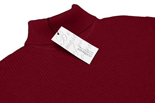 Image of COOFANDY Mens Ribbed Slim Fit Knitted Pullover Casual Turtleneck Sweater