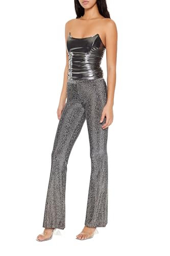 Forever 21 Women's Glitter High-Rise Flare Pants3