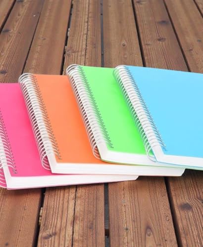 Image of Spiral Notebook A4 Size, Multi-Color Plain Unruled, 200 Pages, Pack of 4, Writing Notebook for School and College