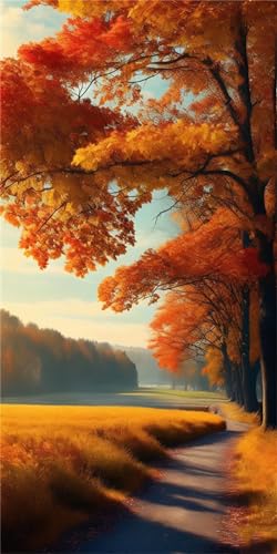 Loisirs Créatifs Adultes Arbre Orange avec Peinture Broderie Diamant 5D