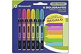 6 Bolígrafos neón Set 6 bolígrafos Gel Neon + 6 guías adhesivas