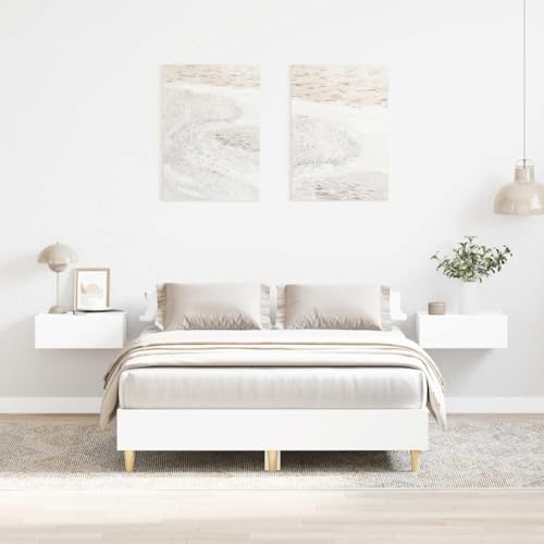 SKTQYQO Canapé sin colchón blanco con estructura de cama para hotel, cama multifuncional apta para hoteles y estudios, 135 x 190 cm, de madera multicapa