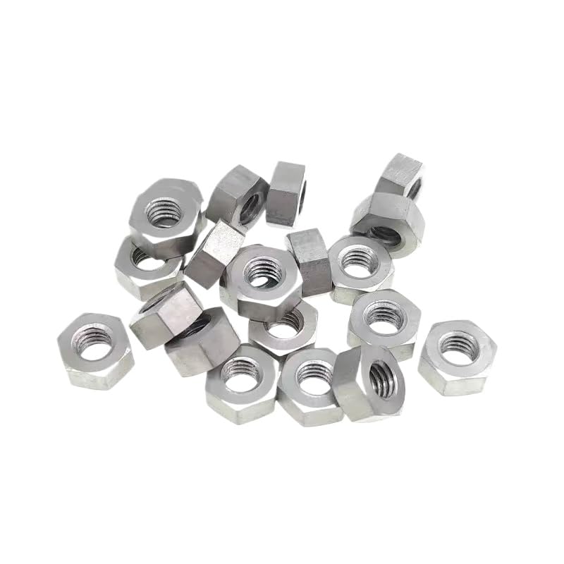 Titanium GR5 DIN934 Hex Nuts, Ti-6Al-4V Hexagon Nuts Assortment, Metric M2 M2.5 M3 M4 M5 M6 M8 M10 M12 M16 Fasteners for Industrial Hardware, Automotive, Motorcycle (50,M3)