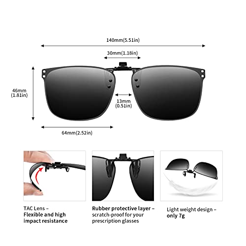Clip on Sunglasses Over Prescription Glasses Polarized Anti Glare Flip Up UV Protection Glasses For Men Women2