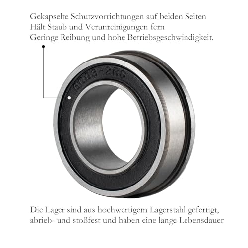 F6003 Kugellager Sackkarre/Schubkarren achse 20mm, F6003-20-2RS Lager 20x35x11mm, 2 Stück