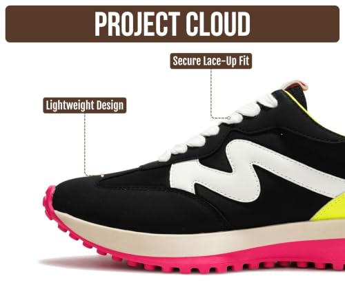 Image of Project Cloud Trendy Fashion Sneakers for Women 2026 - Memory Foam and Non-Slip Comfortable Casual Ladies Shoes for Womens Fashion Sneakers - Lightweight Lace-up Shoes (Lecco)