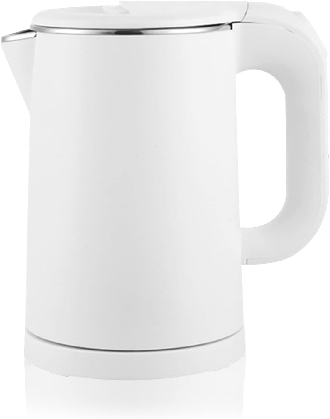 Hervidor eléctrico de ebullición silenciosa, Acero Inoxidable, 1000 W, ebullición rápida de 0,8 litros, Apagado automático, Tetera de café/Negro, Blanco