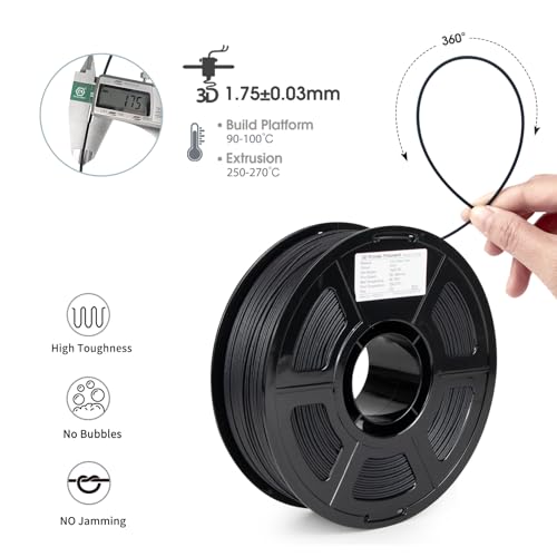 Image of iSANMATE ASA-GF 3D Printer Filament, 10% Glass Fiber Reinforced, Superior Weather & UV Resistance, High Strength & Thermal Stability for Outdoor & High-Impact Applications (1kg, Black)