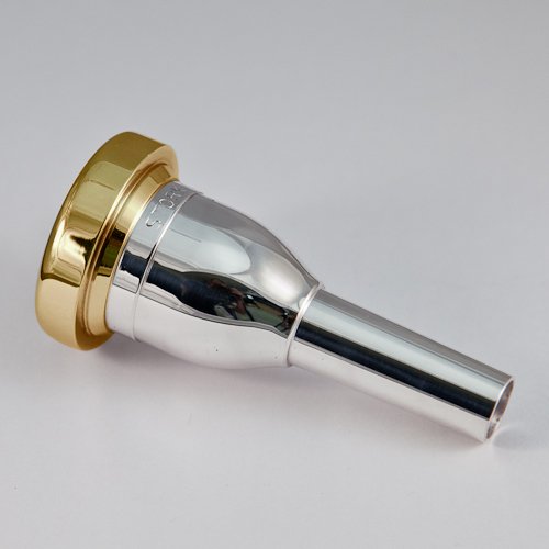 24K Gold Rim & Cup Stork Small Shank Trombone Mouthpiece, T2 Heavy Weight